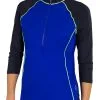 JoFit Women's 3/4 Sleeve Raglan Mock - Blueberry
